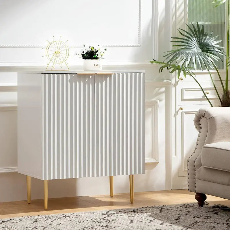 Credenza Buffet Mobile Contenitore Set da 2 con Scaffali Regolabili