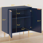 Credenza Buffet Mobile Contenitore Set da 2 con Scaffali Regolabili