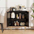 Credenza Buffet Mobile Contenitore Set da 2 con Scaffali Regolabili