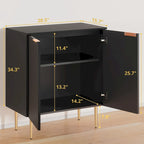 Credenza Buffet Mobile Contenitore Set da 2 con Scaffali Regolabili