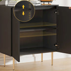 Credenza Buffet Mobile Contenitore Set da 2 con Scaffali Regolabili