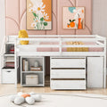Letto a soppalco full size con scrivania estraibile e 3 cassetti