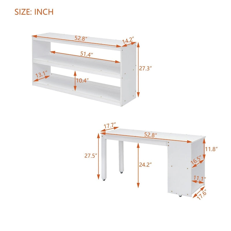 Letto a soppalco full size con scrivania estraibile e 3 cassetti
