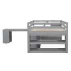 Letto a soppalco full size con scrivania estraibile e 3 cassetti
