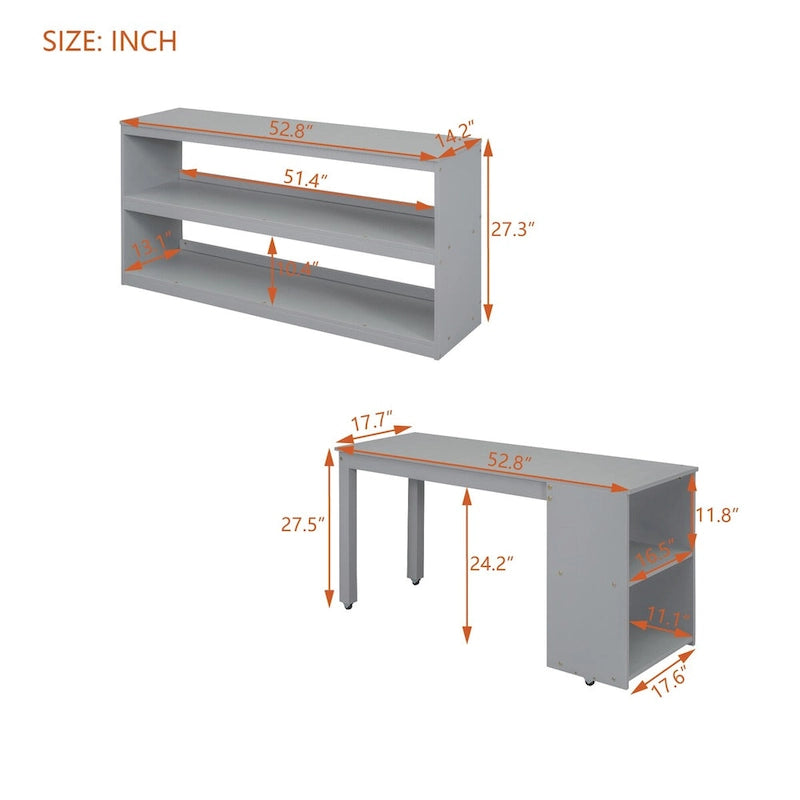 Letto a soppalco full size con scrivania estraibile e 3 cassetti