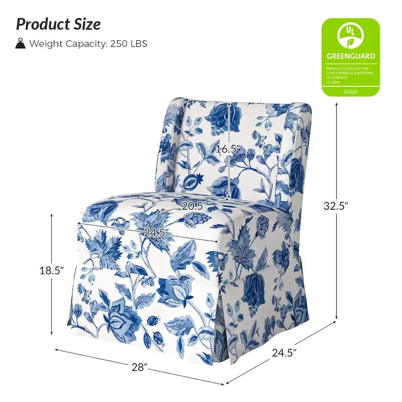Poltroncina imbottita senza braccioli con fodera lavabile e gambe in legno massello