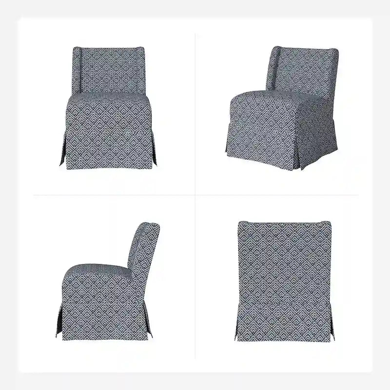 Poltroncina imbottita senza braccioli con fodera lavabile e gambe in legno massello