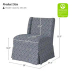 Poltroncina imbottita senza braccioli con fodera lavabile e gambe in legno massello