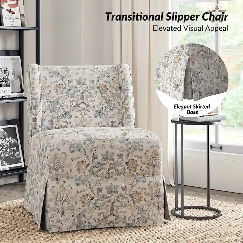 Poltroncina imbottita senza braccioli con fodera lavabile e gambe in legno massello