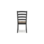 Sedia da pranzo Modern Farmhouse con schienale a pioli - bicolore marrone e nero, set da 2