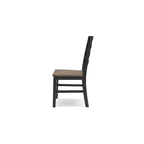 Sedia da pranzo Modern Farmhouse con schienale a pioli - bicolore marrone e nero, set da 2