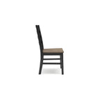 Sedia da pranzo Modern Farmhouse con schienale a pioli - bicolore marrone e nero, set da 2