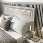 Letto a pannelli bicolore con testiera a LED