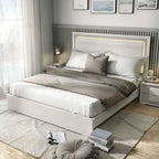 Letto a pannelli bicolore con testiera a LED