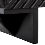 Cassettiera a 4 Ante in Legno di Acacia con Rilievo Geometrico, 172.72cm L x 45.72cm P x 76.2cm H