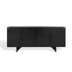 Cassettiera a 4 Ante in Legno di Acacia con Rilievo Geometrico, 172.72cm L x 45.72cm P x 76.2cm H