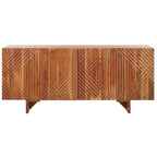Cassettiera a 4 Ante in Legno di Acacia con Rilievo Geometrico, 172.72cm L x 45.72cm P x 76.2cm H