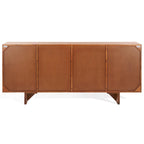 Cassettiera a 4 Ante in Legno di Acacia con Rilievo Geometrico, 172.72cm L x 45.72cm P x 76.2cm H